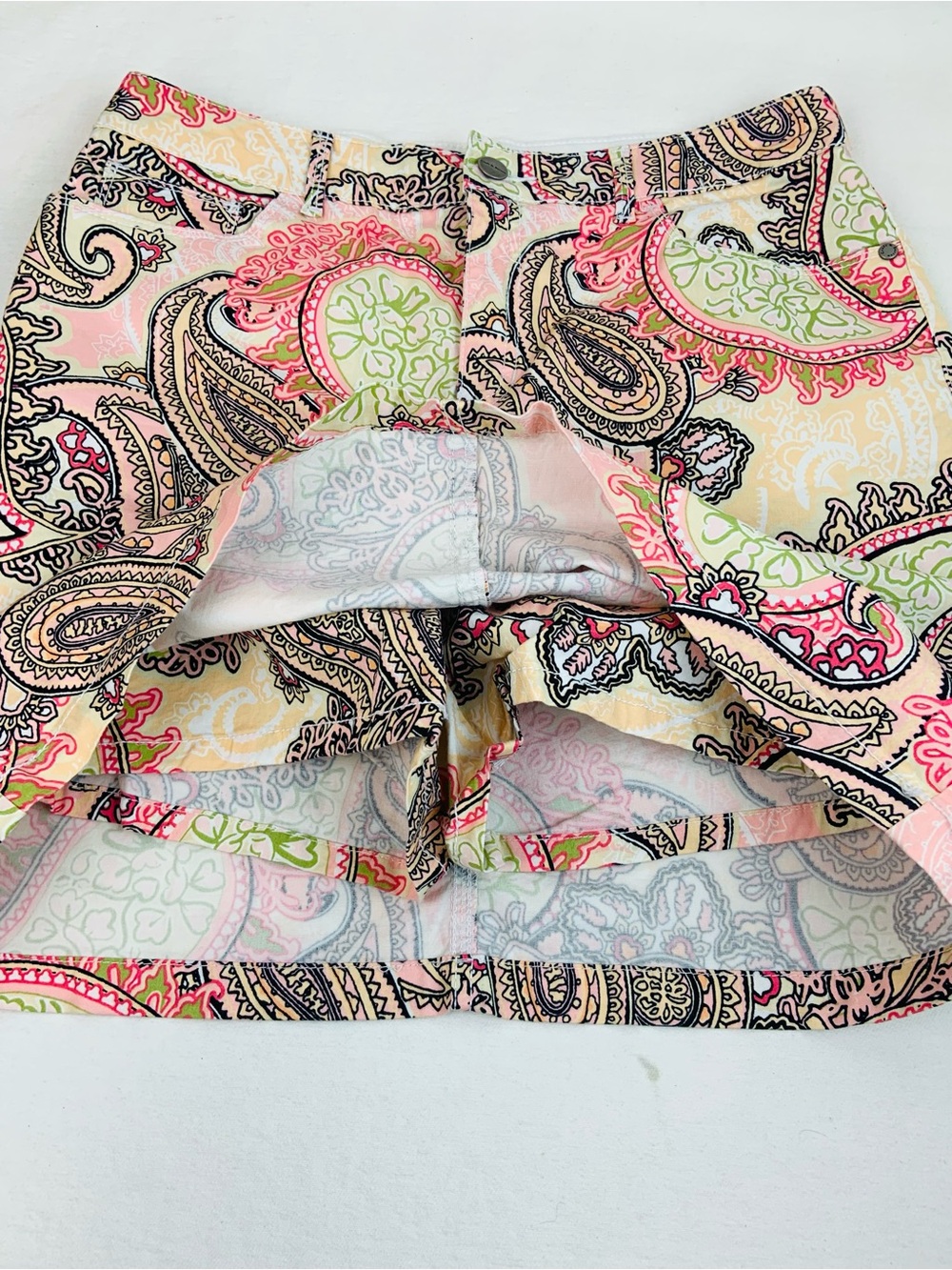 Croft & Barrow Paisley Skort - Pink, Green & Peach - Picture 3 of 8